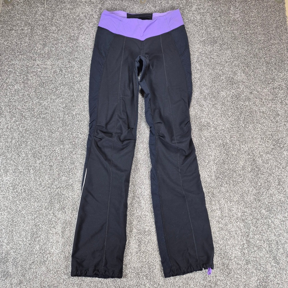 Lululemon Athletic Pants Womens 4 Black Purple Running Performance Cinched Hem